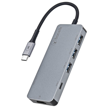 bonelk long-life usb-c to 6-in-1 multiport hub (space grey)
